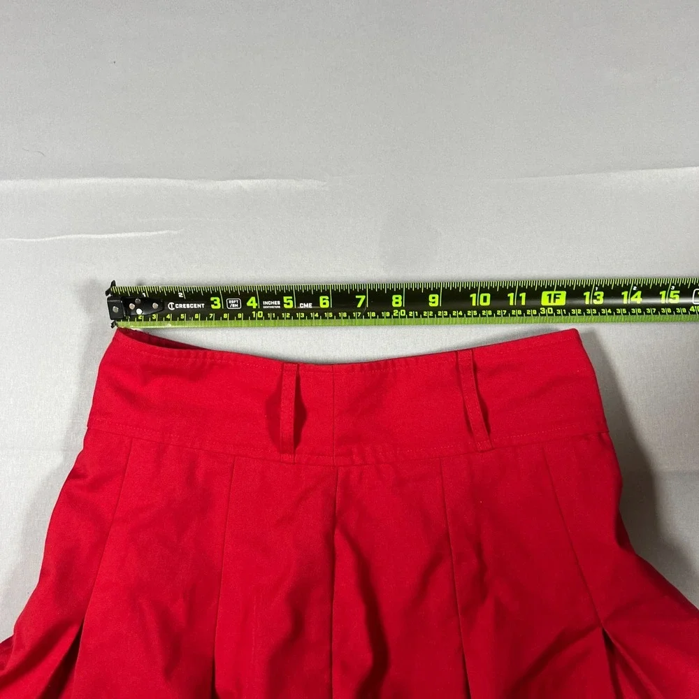 Sincerely Jules Pleated Mini Skirt Womens Small Red Back Zip High Waisted Casual